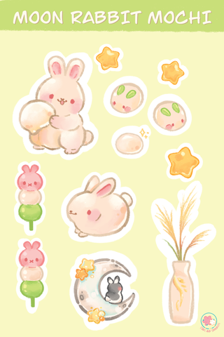 Moon Rabbit Mochi Sticker Sheet