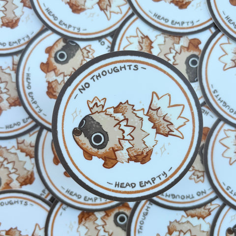 No Thoughts Sticker
