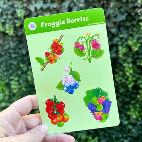 Frog Berries Sticker Sheet